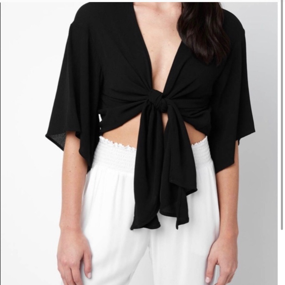 Black tie in the front top